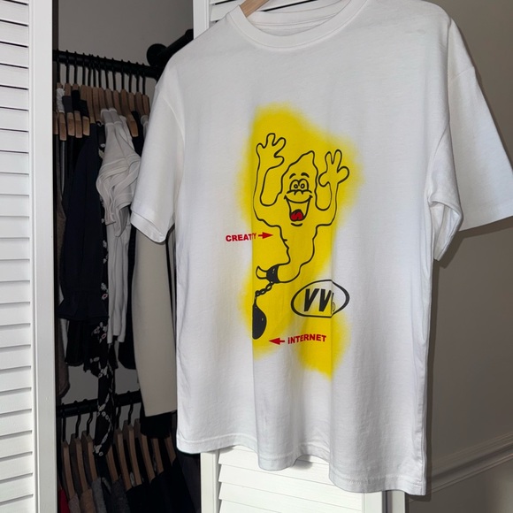 VVV Graphic Ghost T-shirt in Yellow/White - Picture 2 of 6